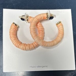Time and Tru Peach Hoop Earrings w gold accents